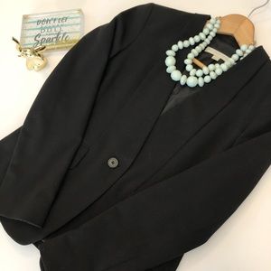Collarless Black New York & Co. blazer, one button